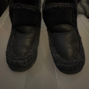 MOU MOU SHORT WINTER BOOTS - BLACK